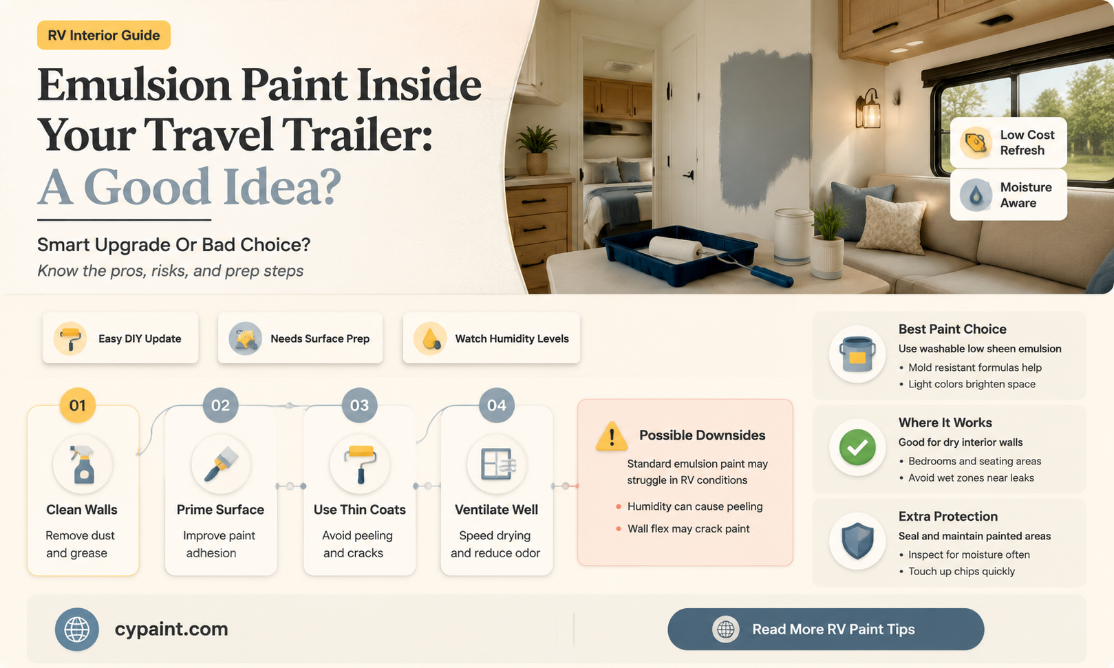 can you emulsion paint inside of a travel trailer