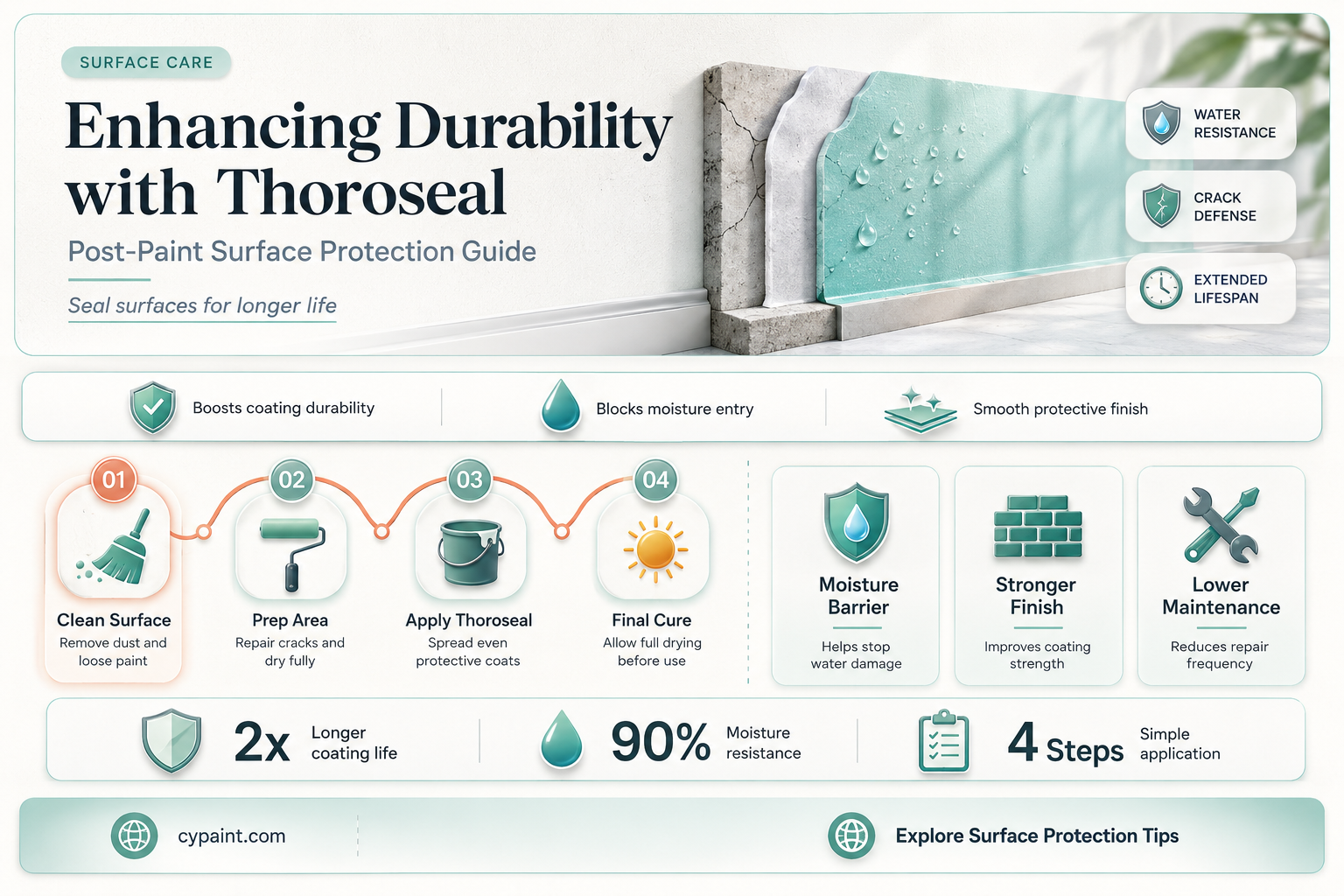 can you apply thoroseal after painting thr surface