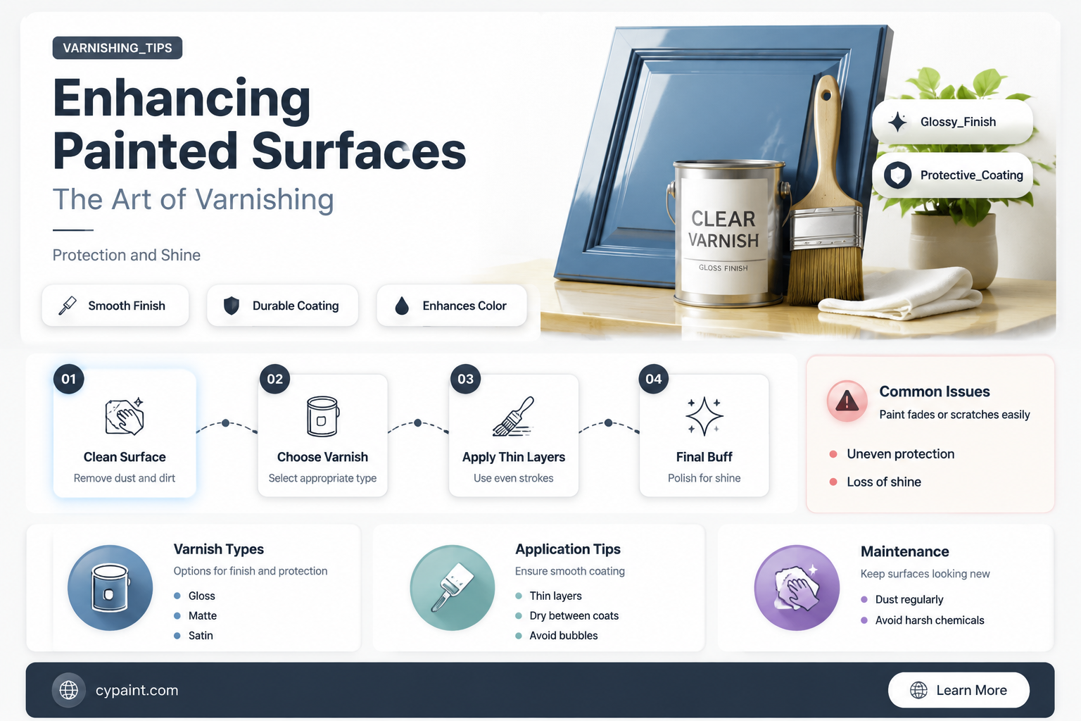 can varnish be applied to a painted surface
