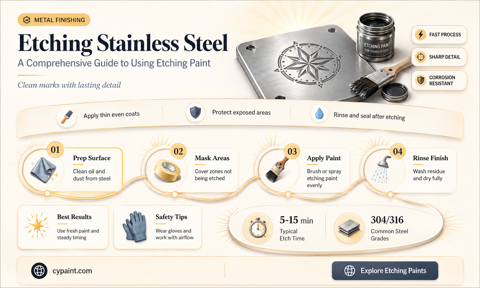 can you etch stainless steel with etching paint