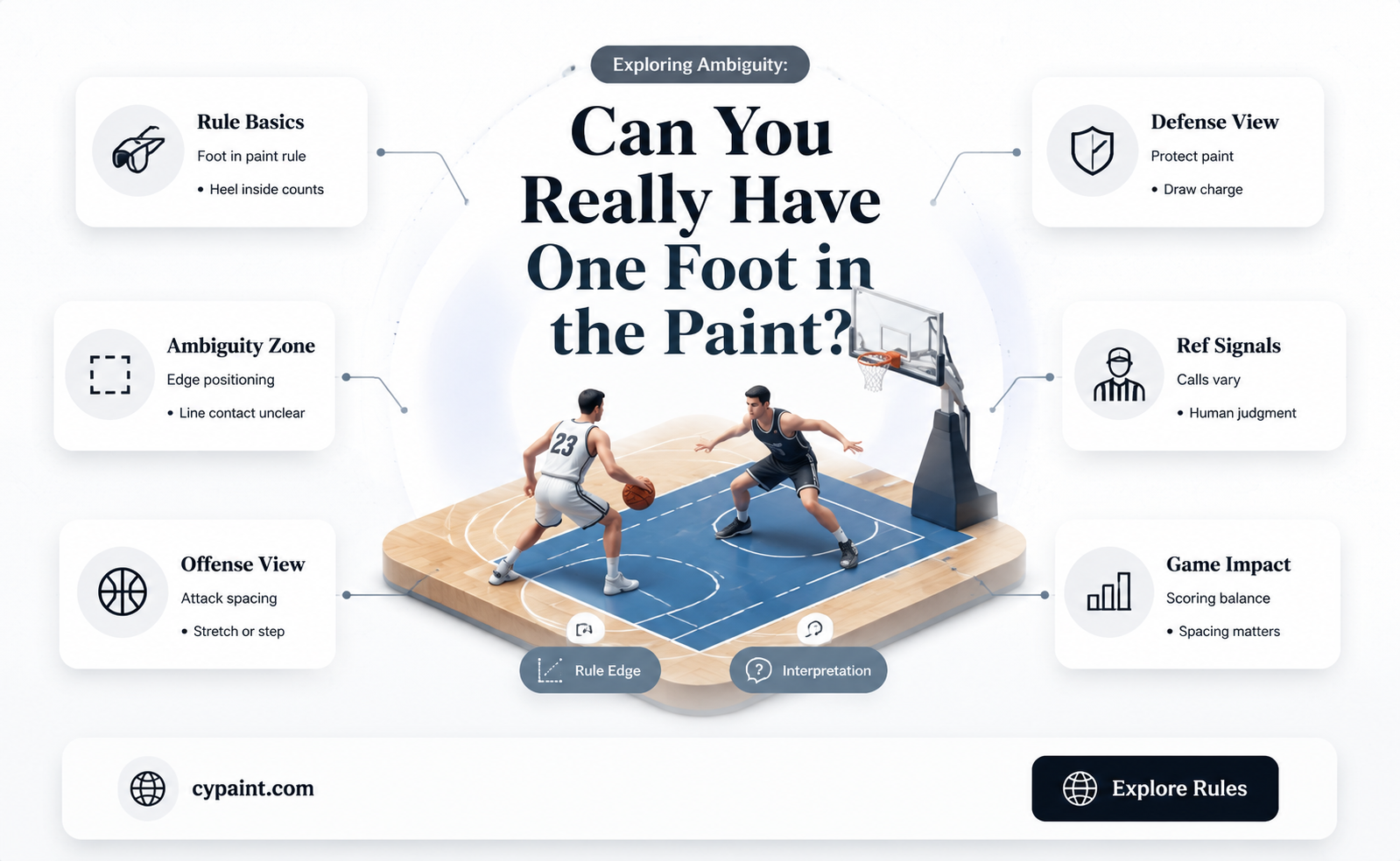 can you have one foot in the paint