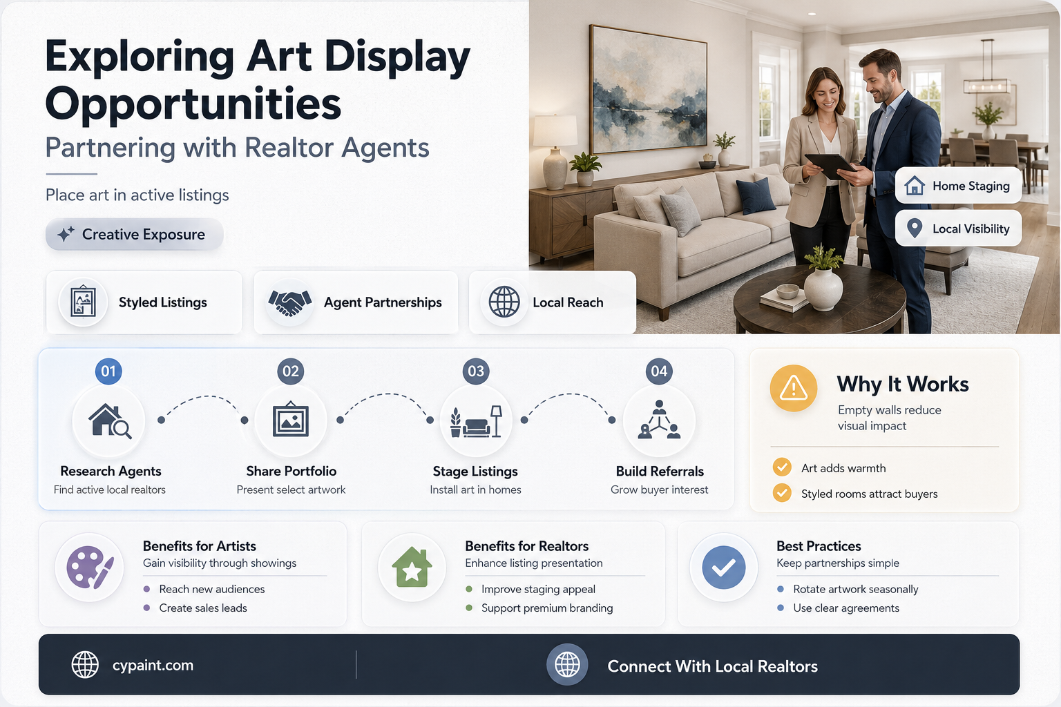 can you contact realtor agent to display paintings