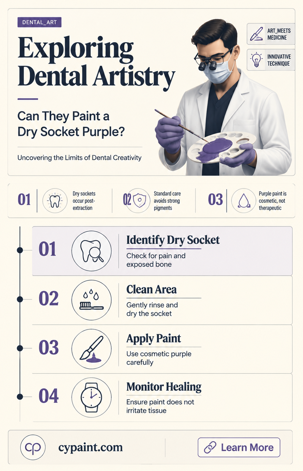 can they paint a dry socket with purple