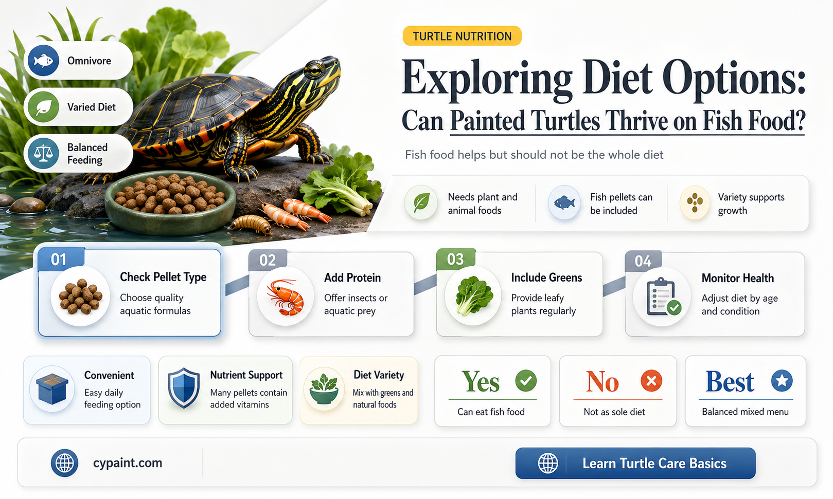 can you feed a painted turtle fish food