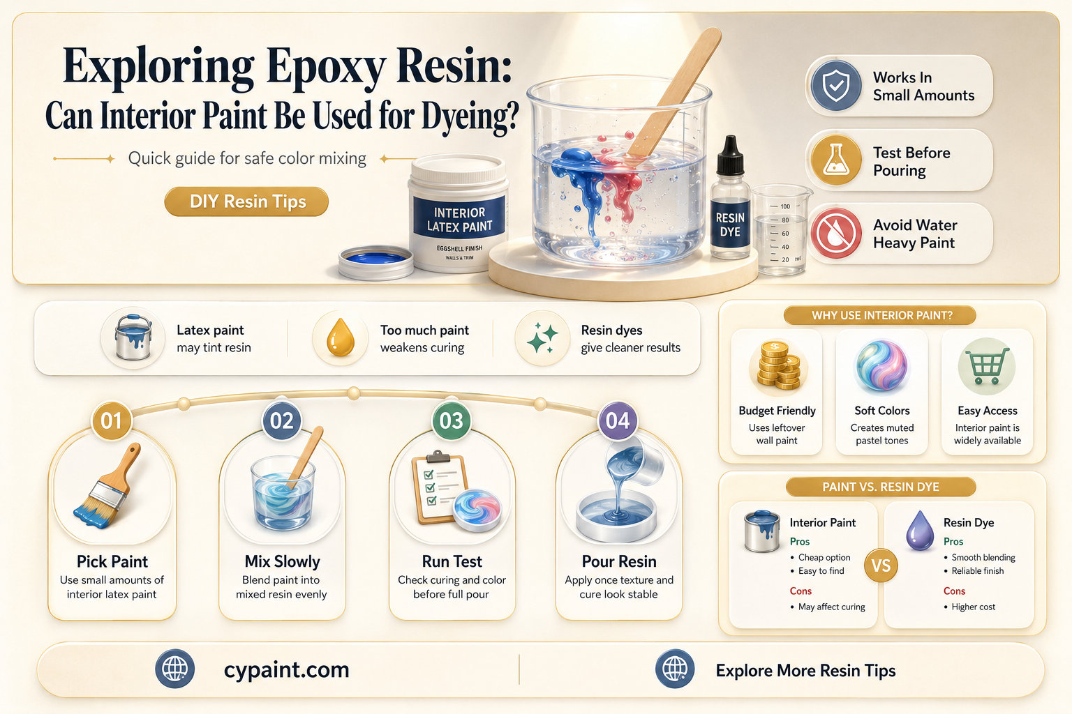 can you dye epoxy resin with interior paint