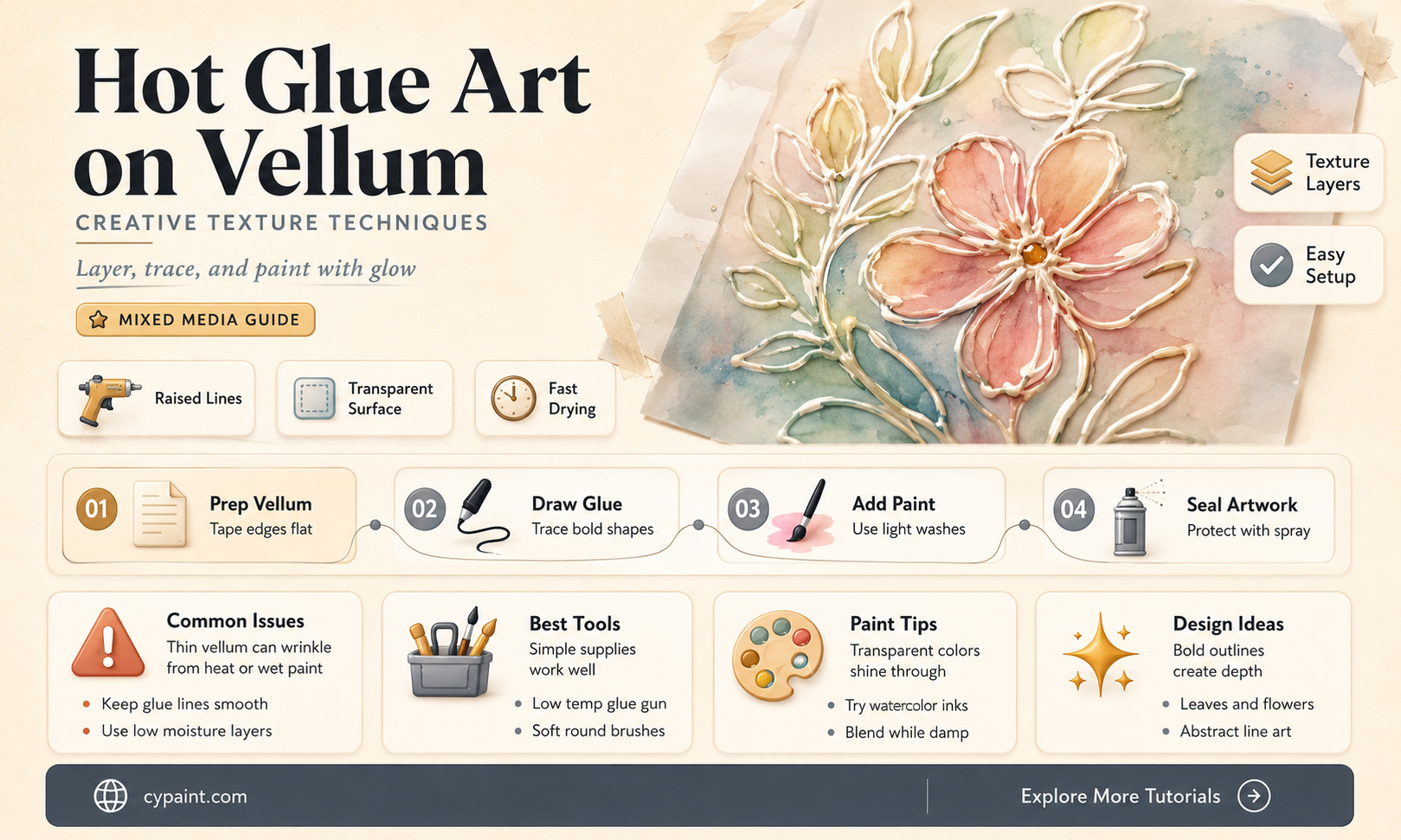 can you do hot glue painting on vellum