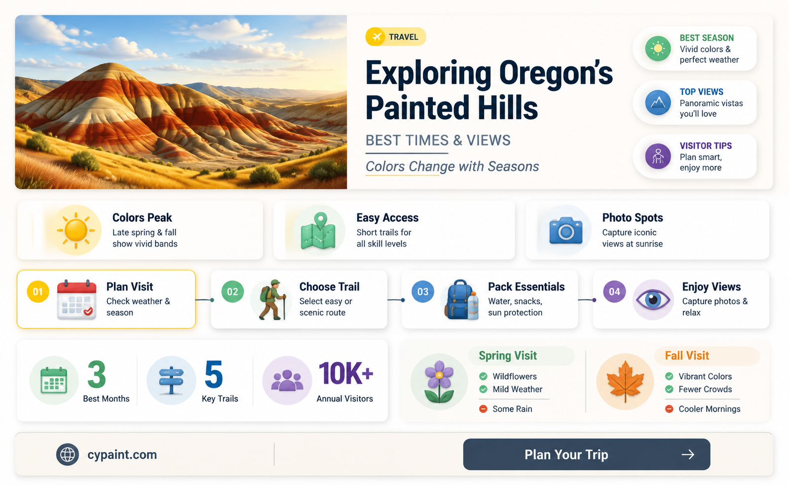 can the painted hills of oregon be viewed in the