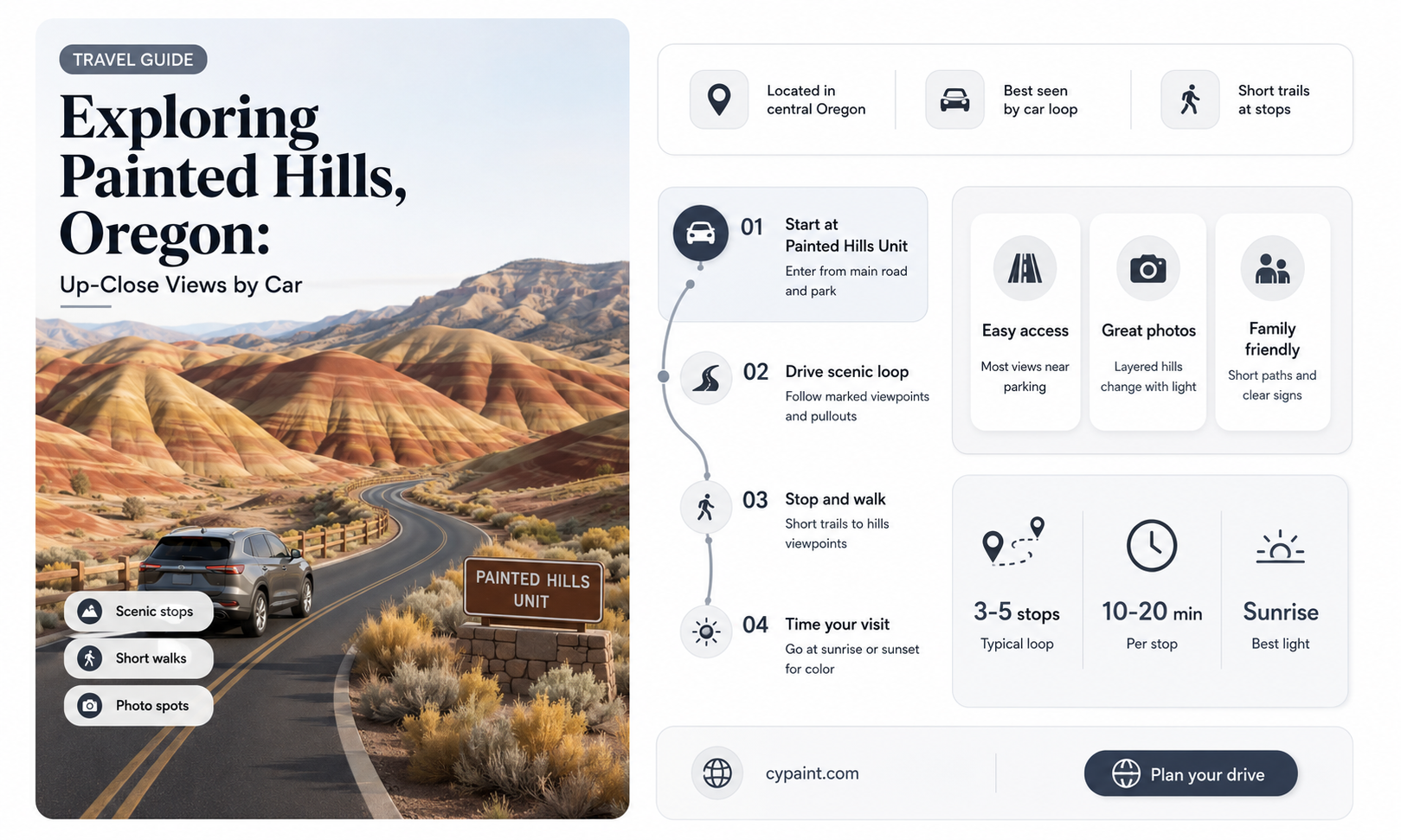 can you drive close to view painted hills oregon