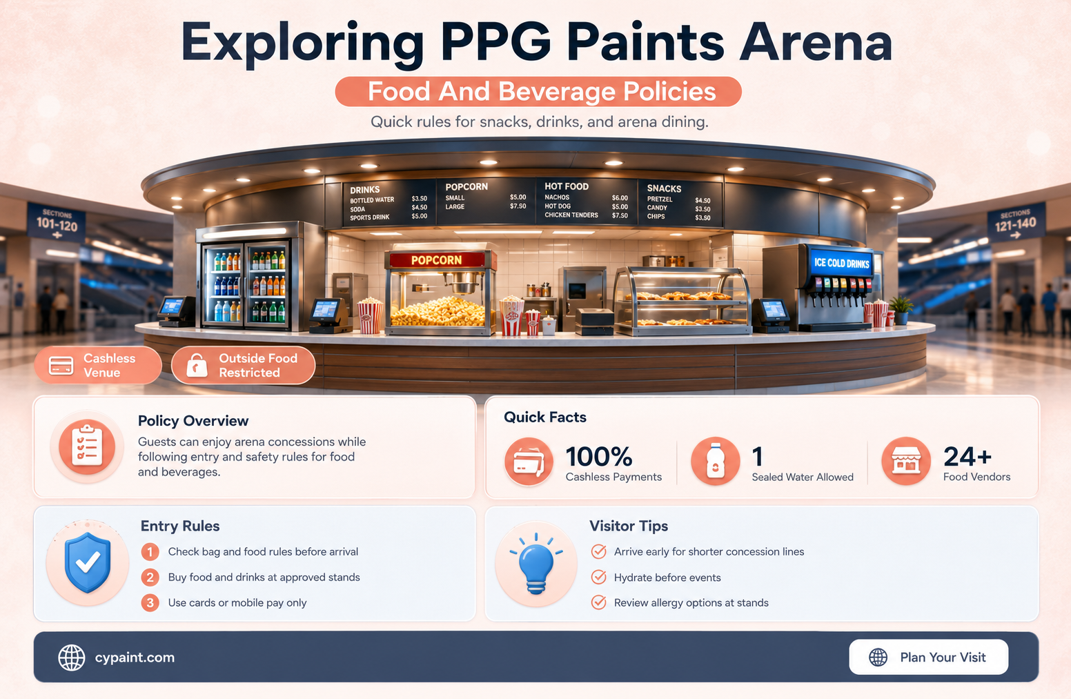 can you bring food into ppg paints arena