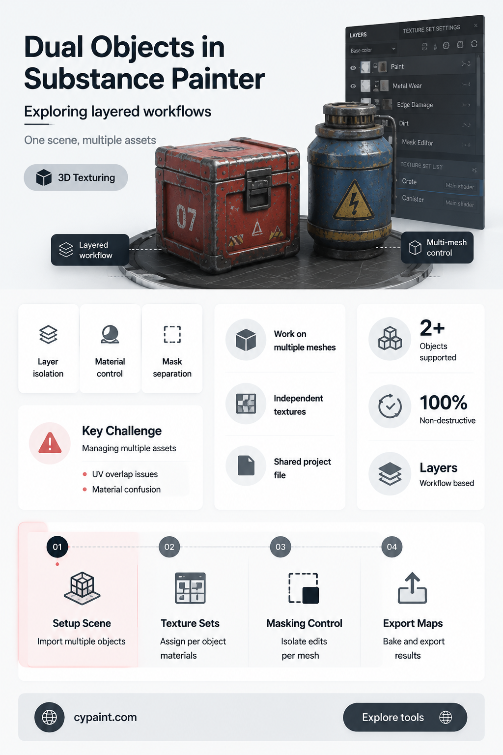 can you have two objects in substance painter