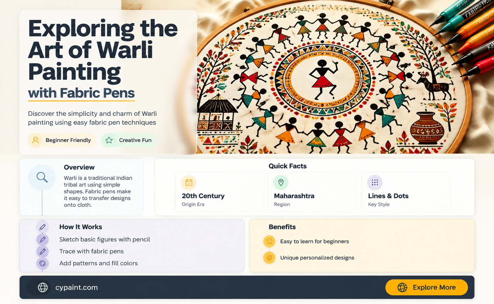 can warli painting be done with fabric pen
