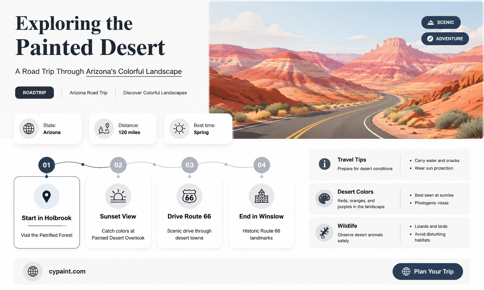can you drive through the painted desert arizona