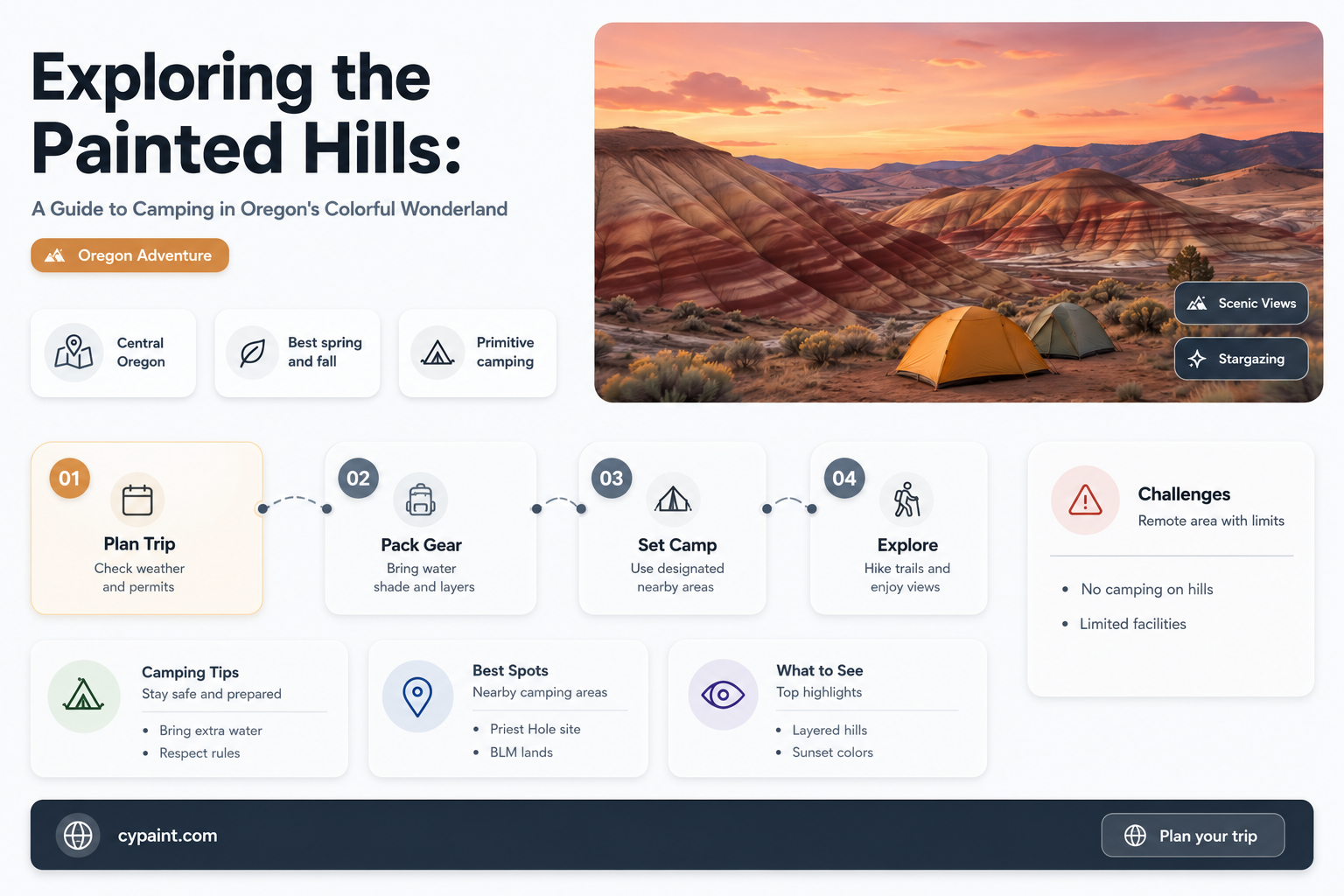 can you camp at the painted hills oregon
