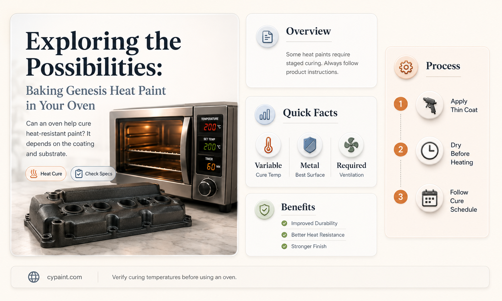 can you bake genisis heat paint in oven