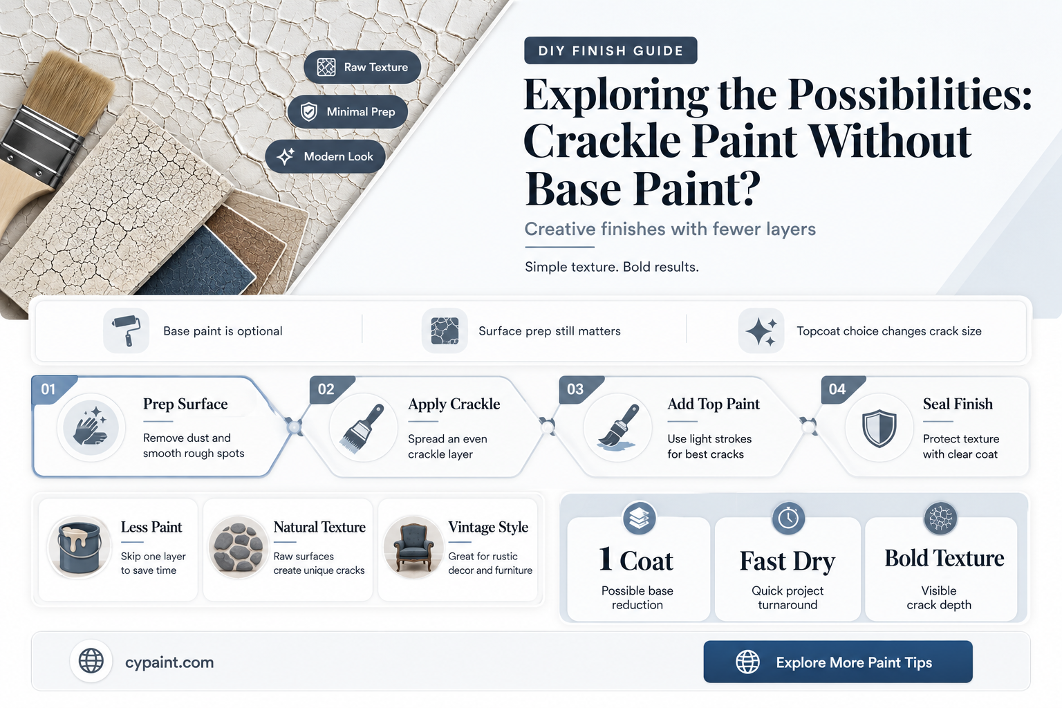 can you crackle paint without a base paint