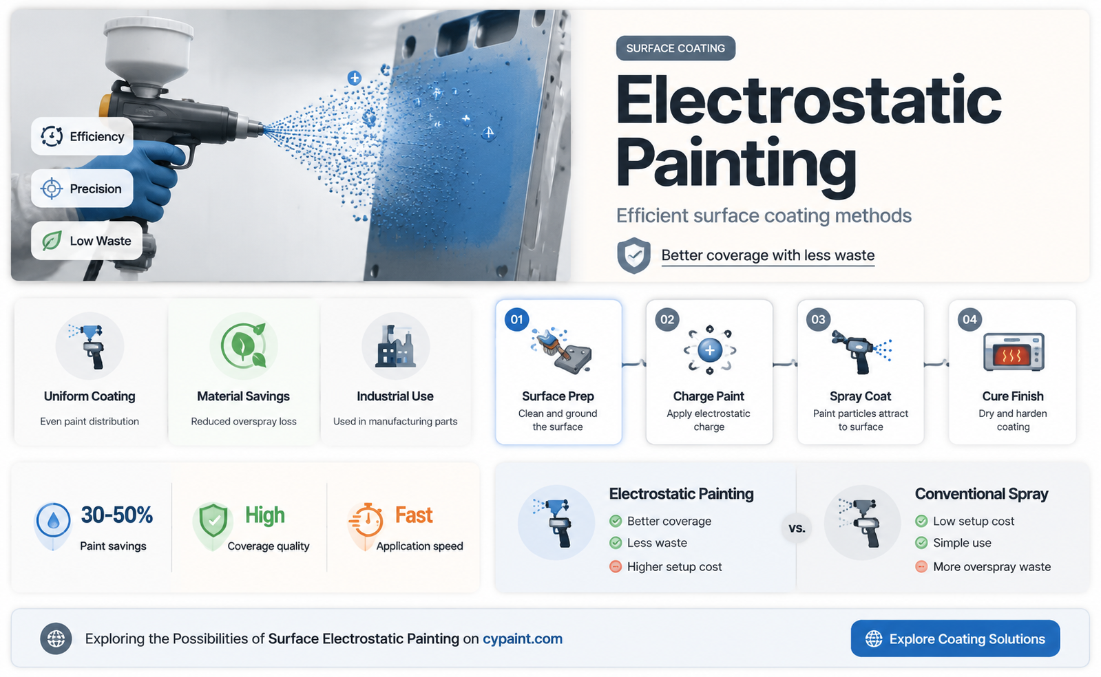 can you have any surface electro stat painted