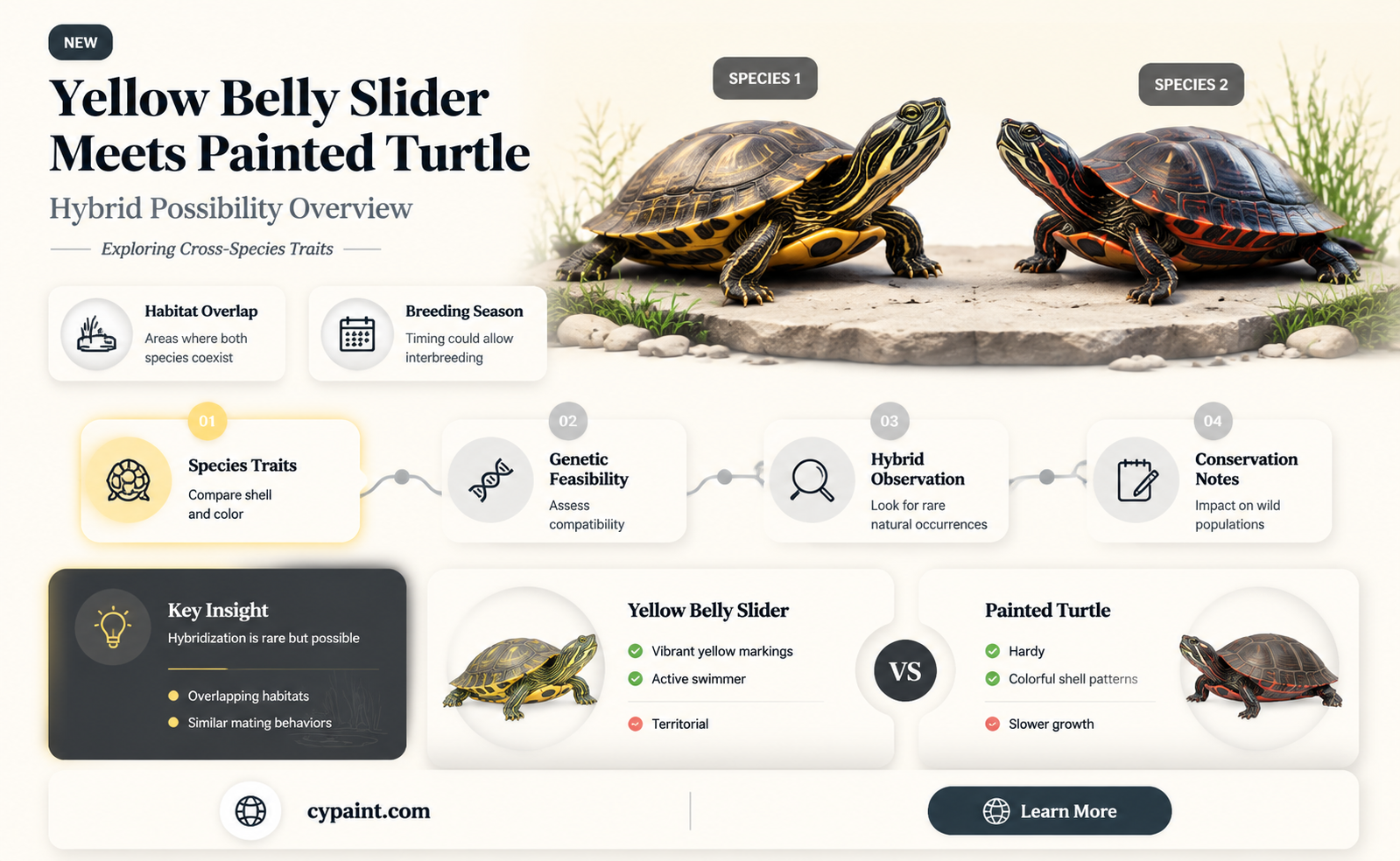 can yellow belly sliders and painted turtle breed