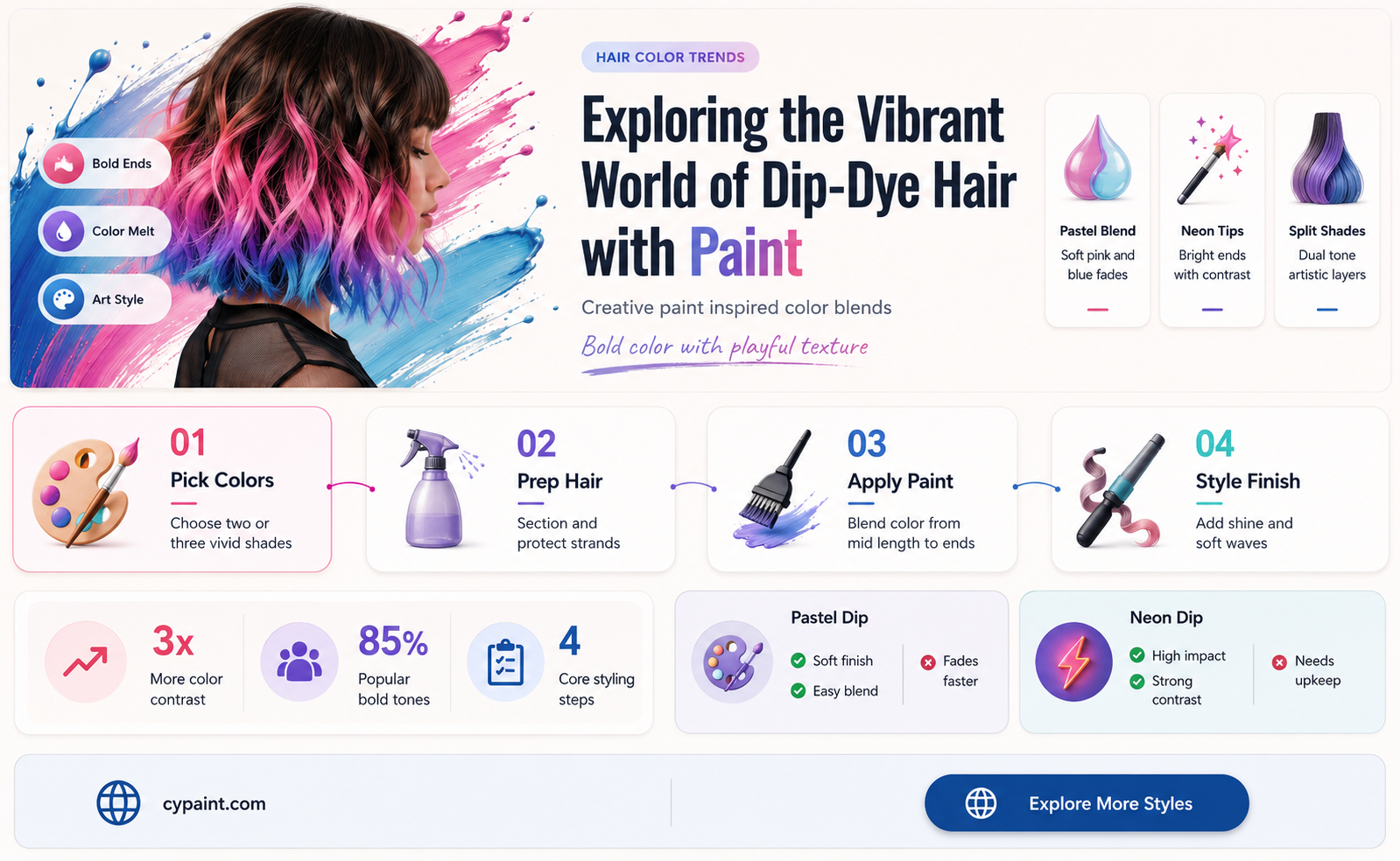 can you dip dye your hair with paint