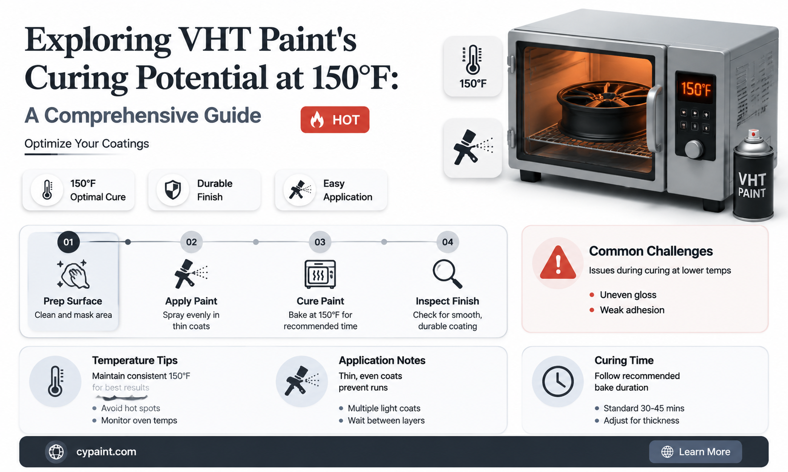 can vht paint cure at 150 degress farentheit