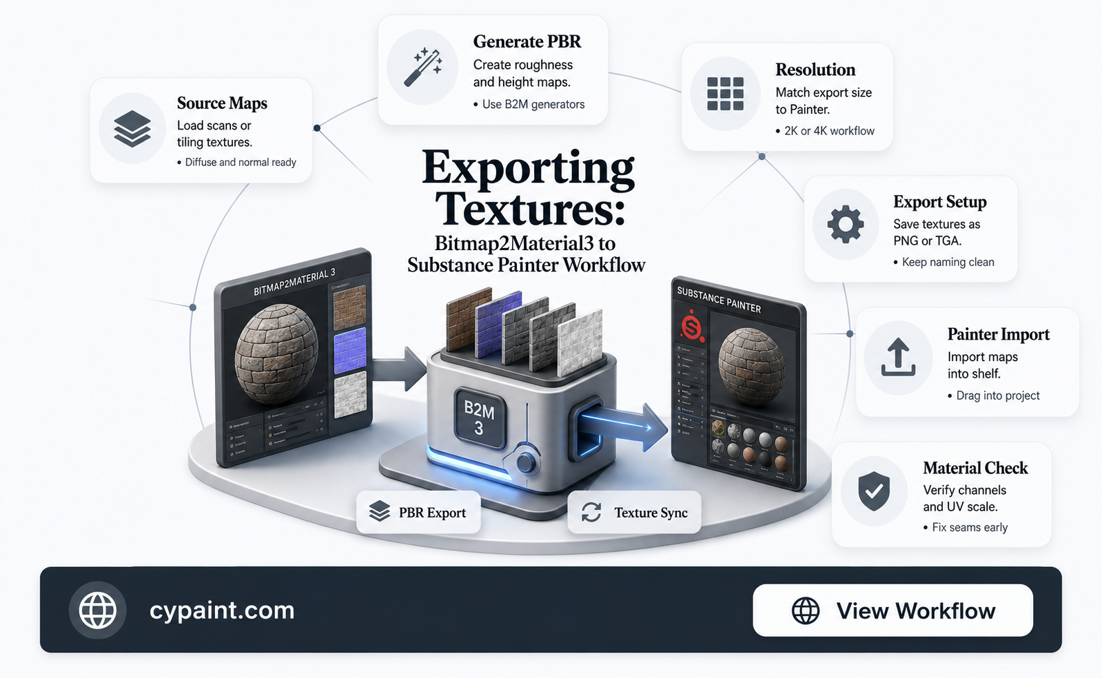 can you export from bitmap2material3 to substance painter