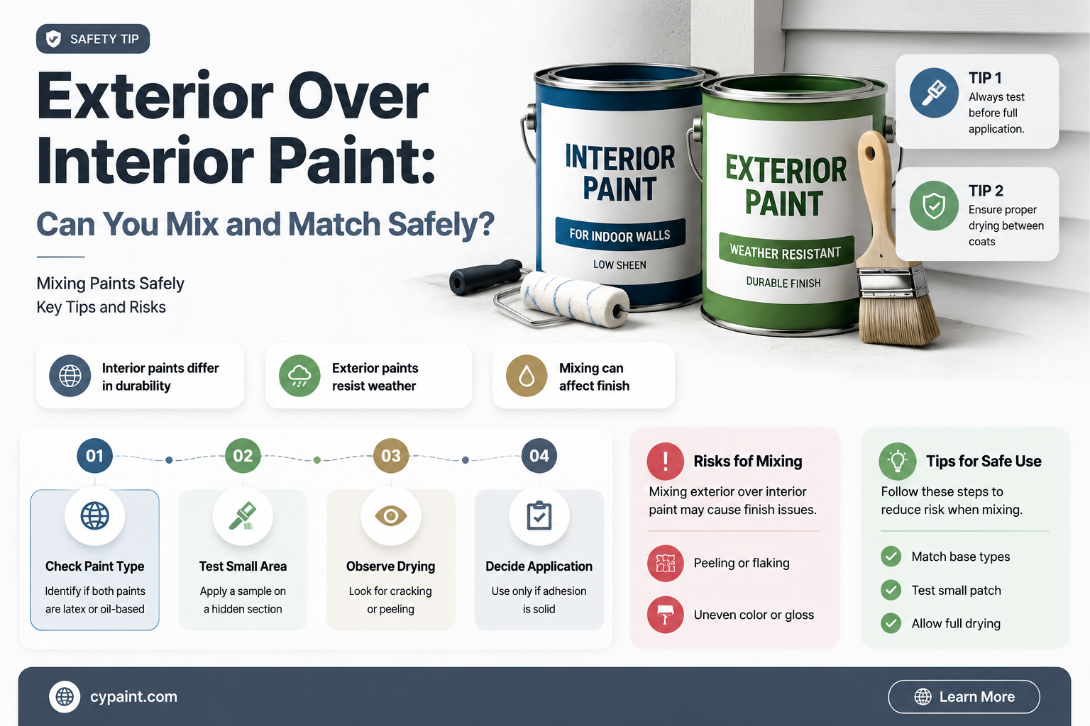 can we paint exerior paint on top of interior paint