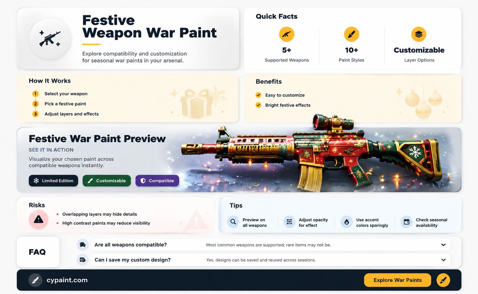 can i put a war paint on a festive weapon