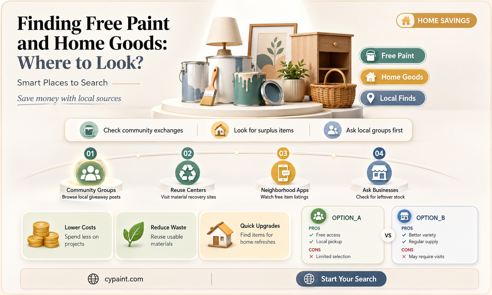 can you find free paint and homegood stuff anywhere