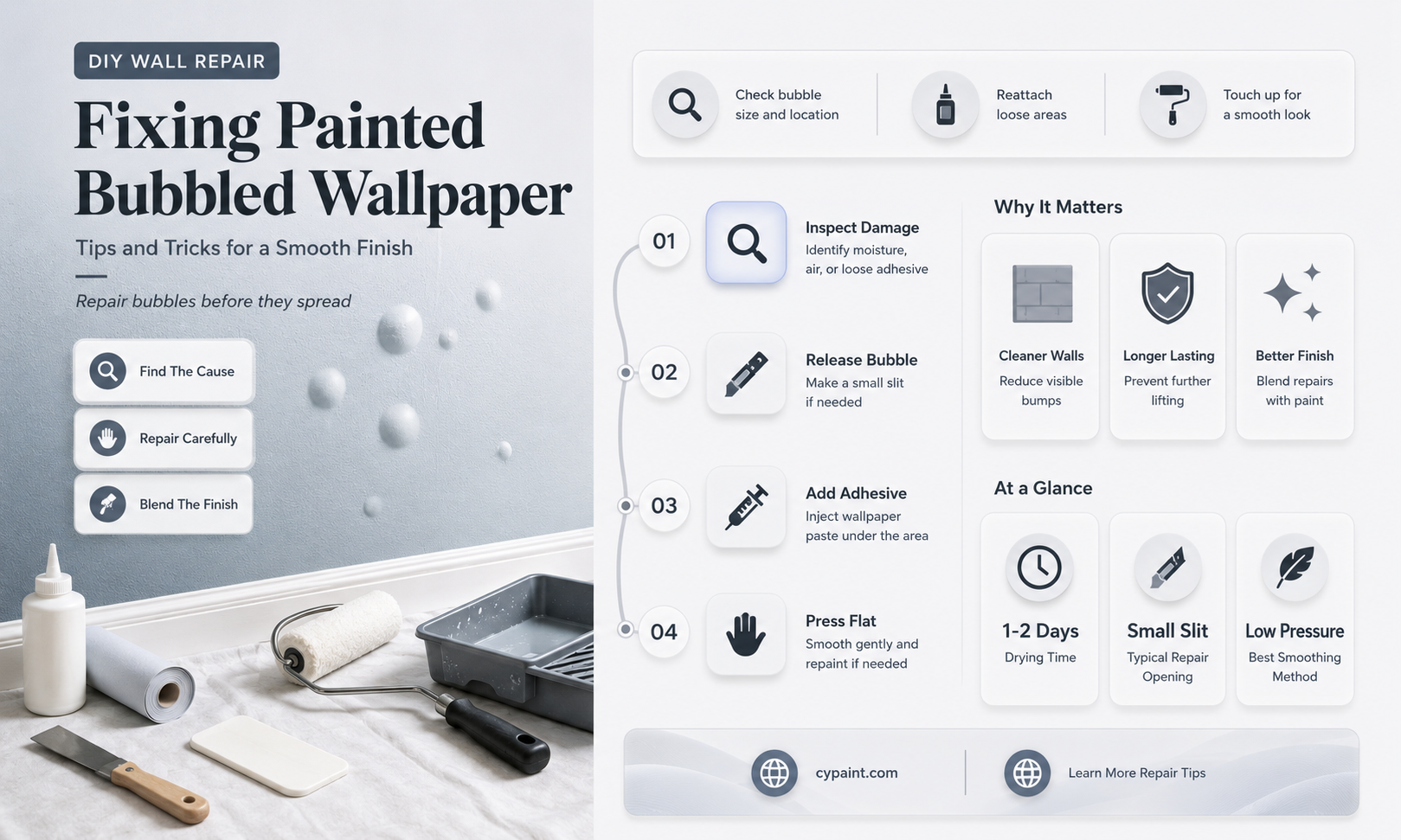 can you fix bubbled wallpaper if it has been painted
