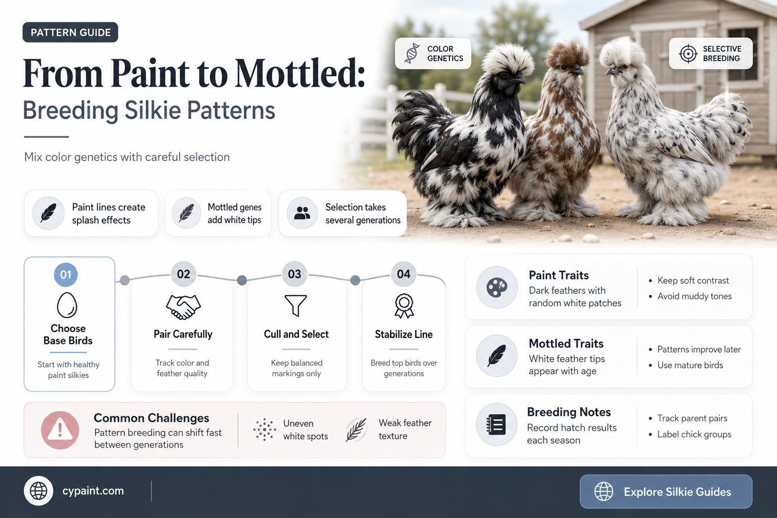 can you breed paint silkies to mottled silkies