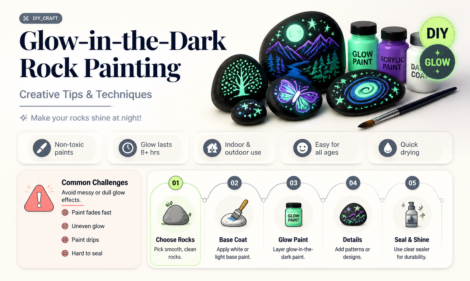 can i paint rocks with glow in the dark paint