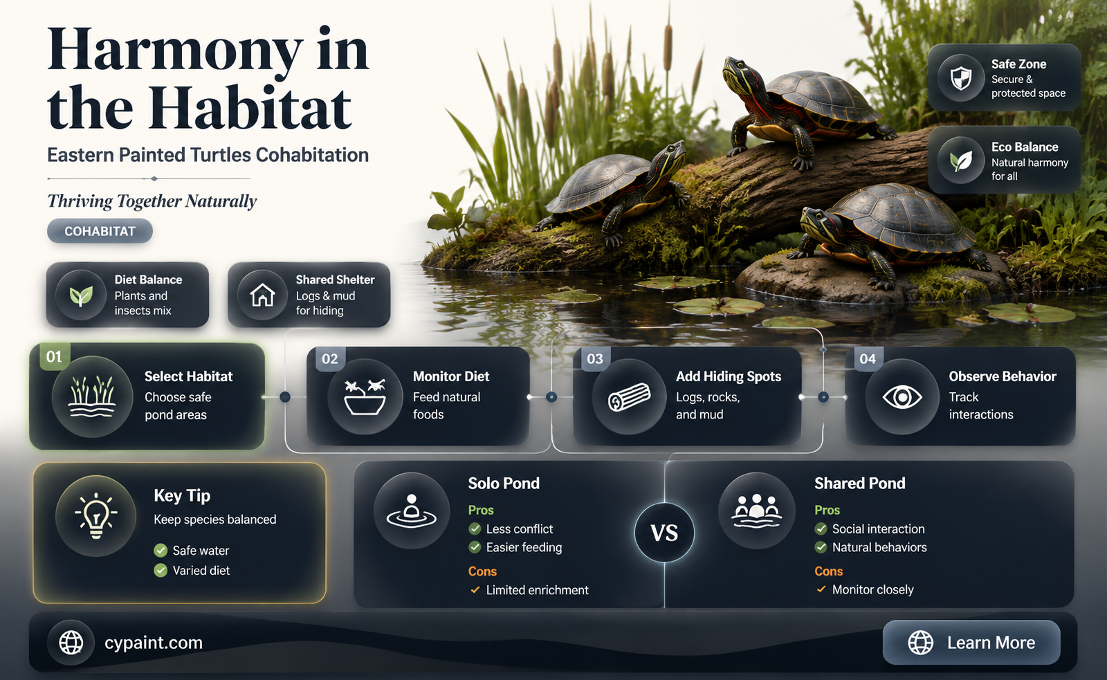 can two wild eastern painted turtles live together