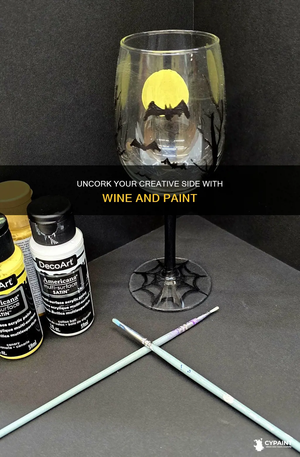 have a glass of wine while learning to paint