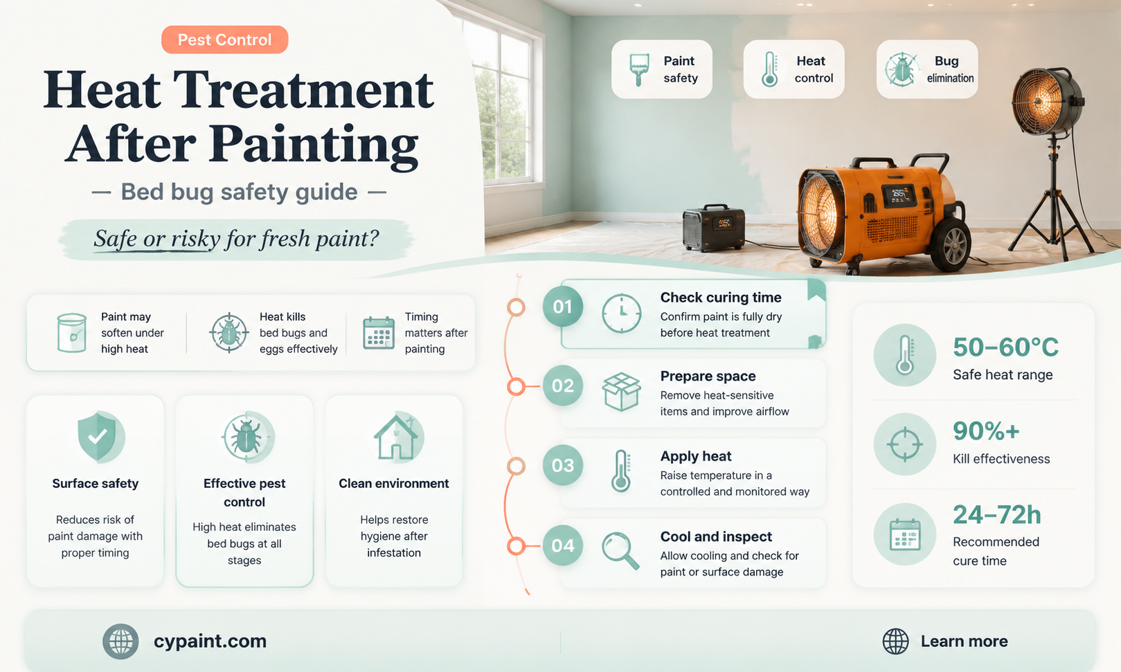 can you heat treat for bed bugs after fresh paint