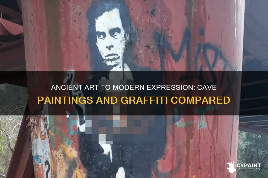 how are cave paintings and graffiti alike