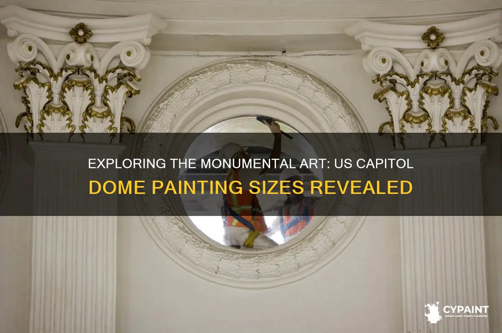 how big are the paintings in the us capitol dome