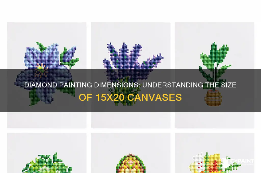 how big is a 15x20c on diamond paintings