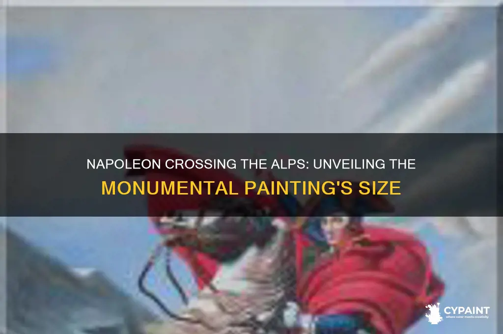 how big is the painting of napolian crosing the alpss