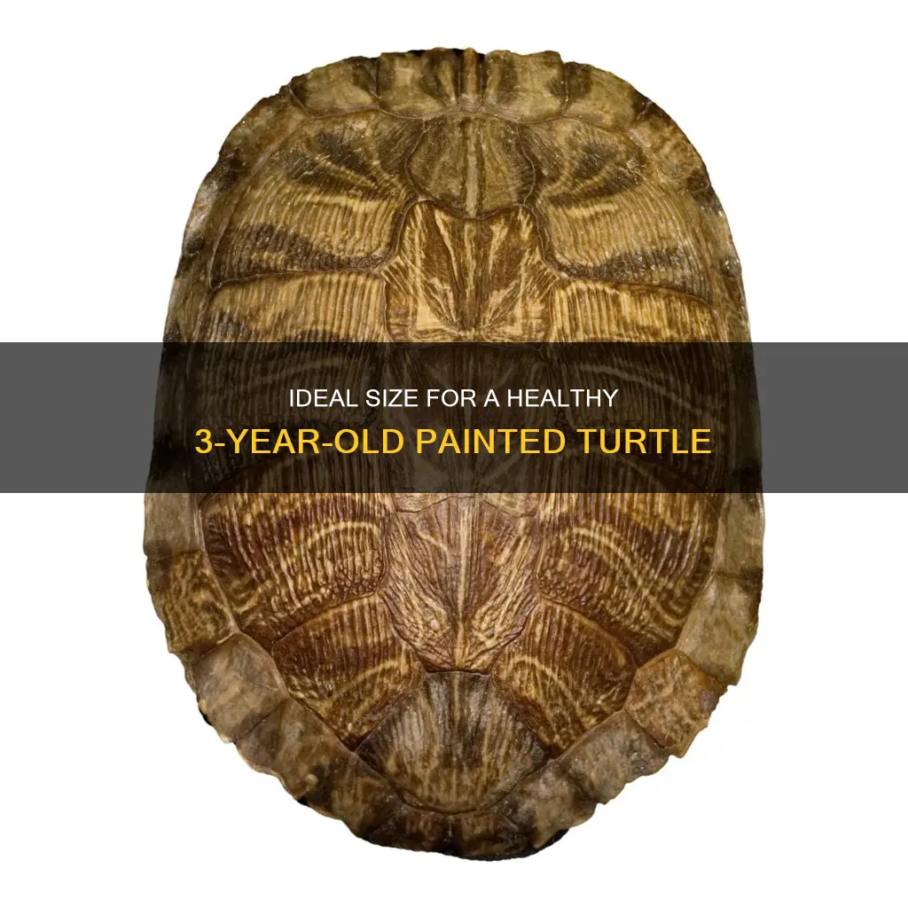 how big should a painted turtle be at 3