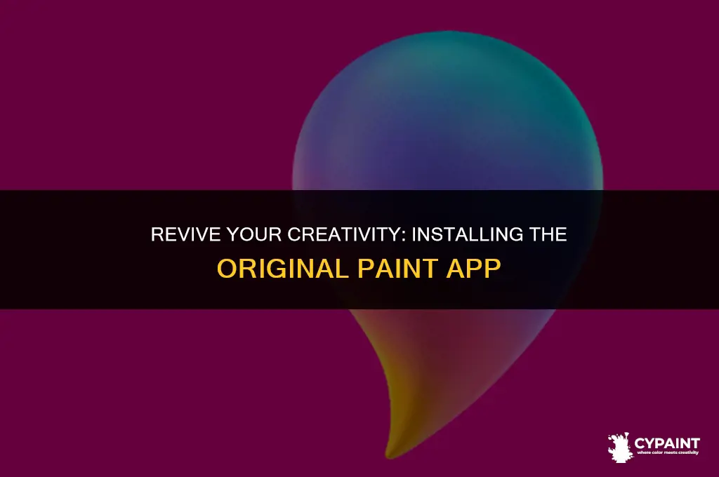 how can i install the original paint application