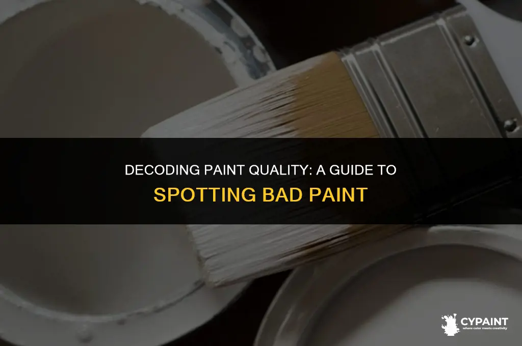 how can u tell if paint is bad