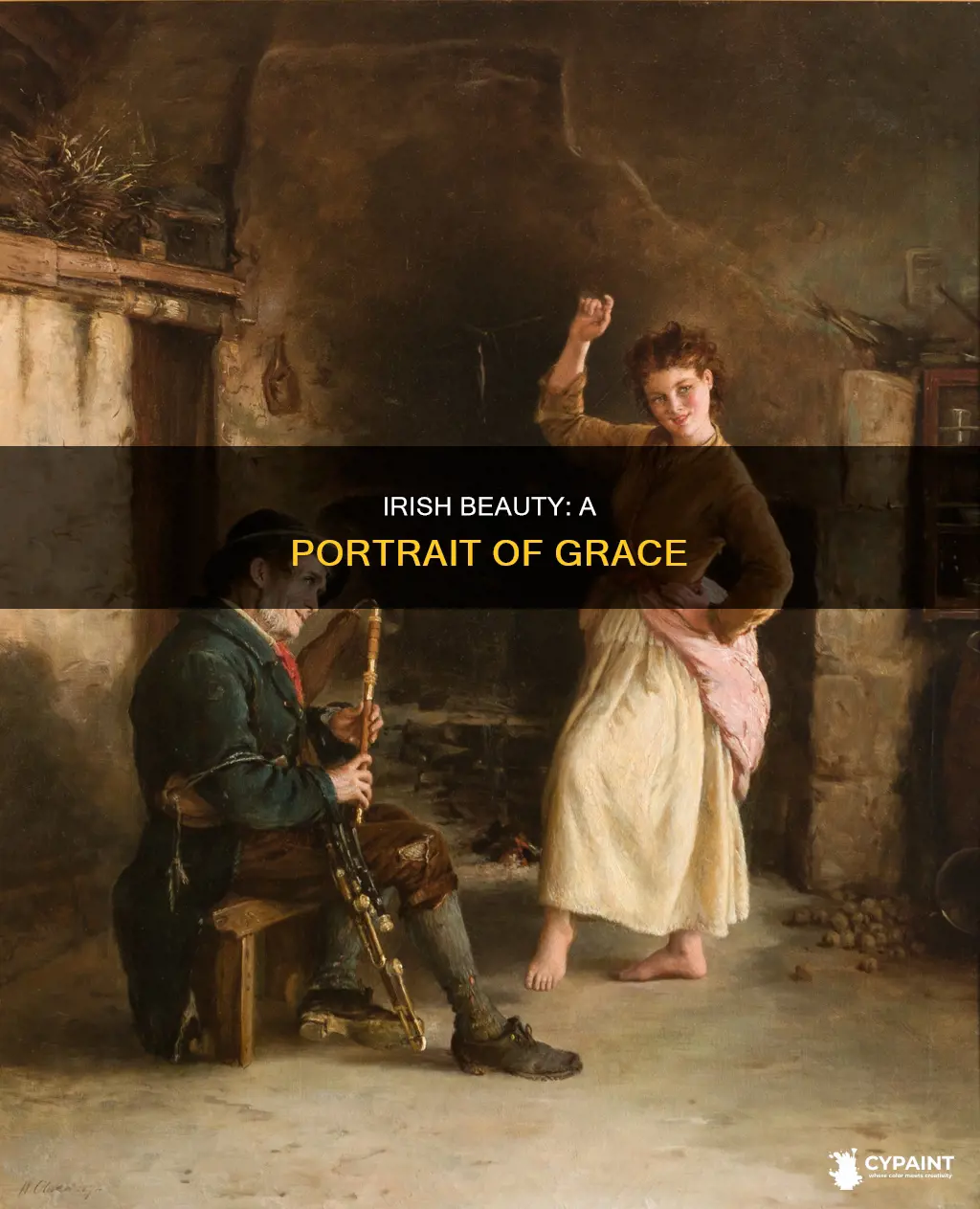 how can we discribe the beautiful irish girl painting