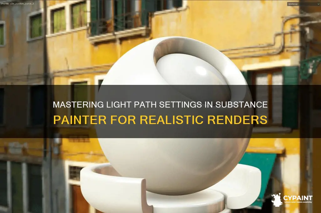 how change light path setting in substance painter whe rendering