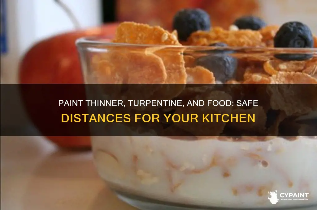 how close can paint thinner or turpentine be to food