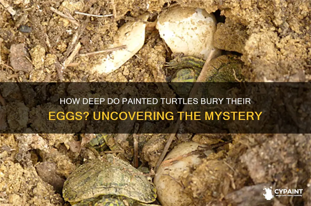 how deep are painted turtle eggs buried