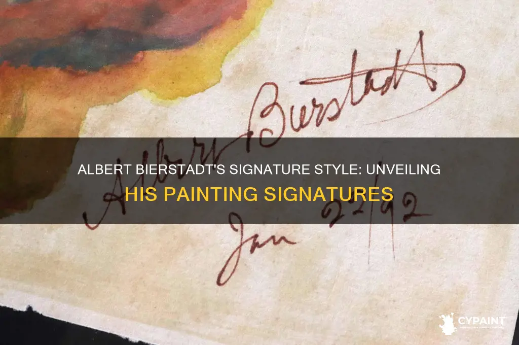how did albert bierstadt sign his paintings