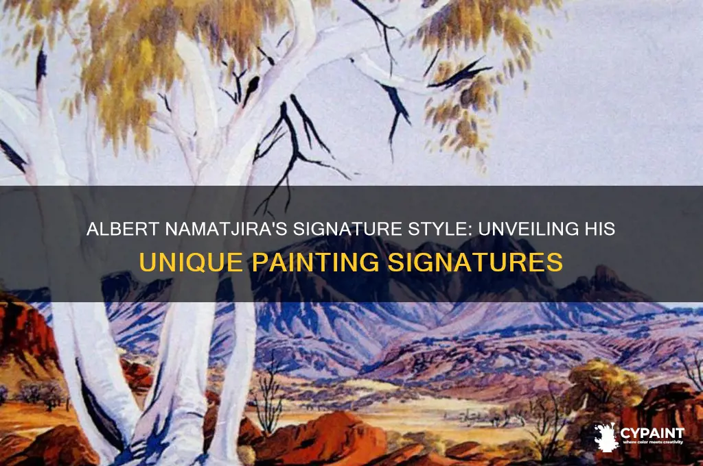 how did albert namatjira sign his paintings