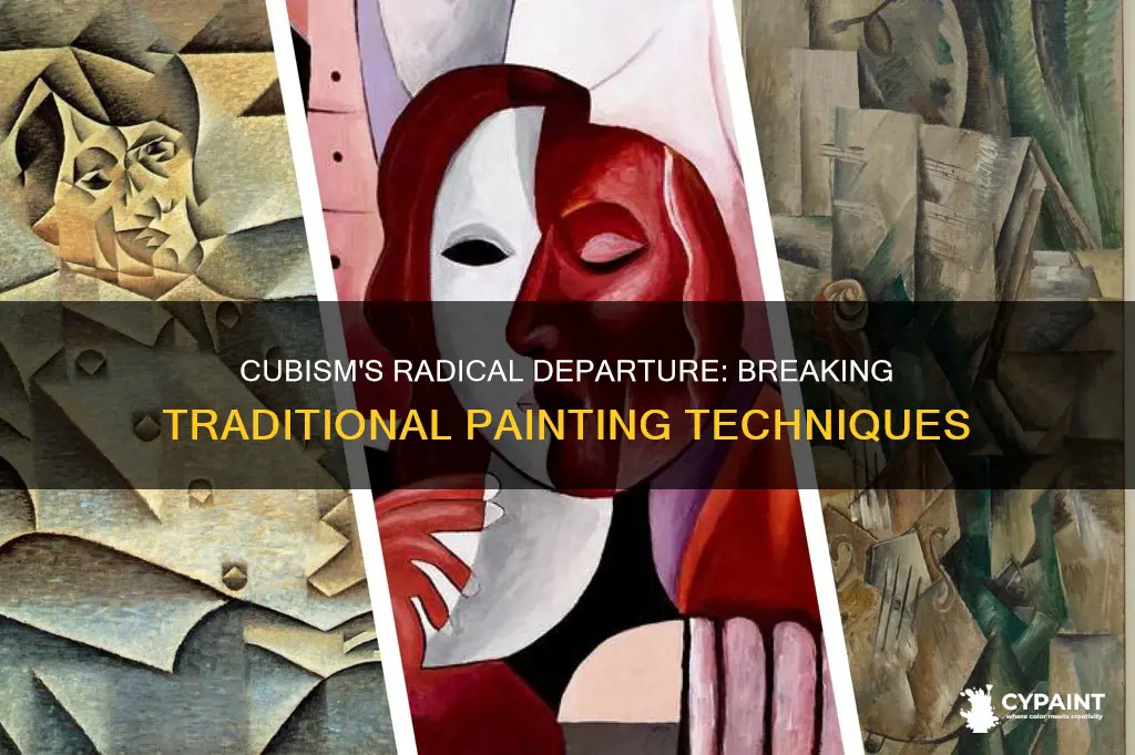 how did cubism art break with traditional painting techniques