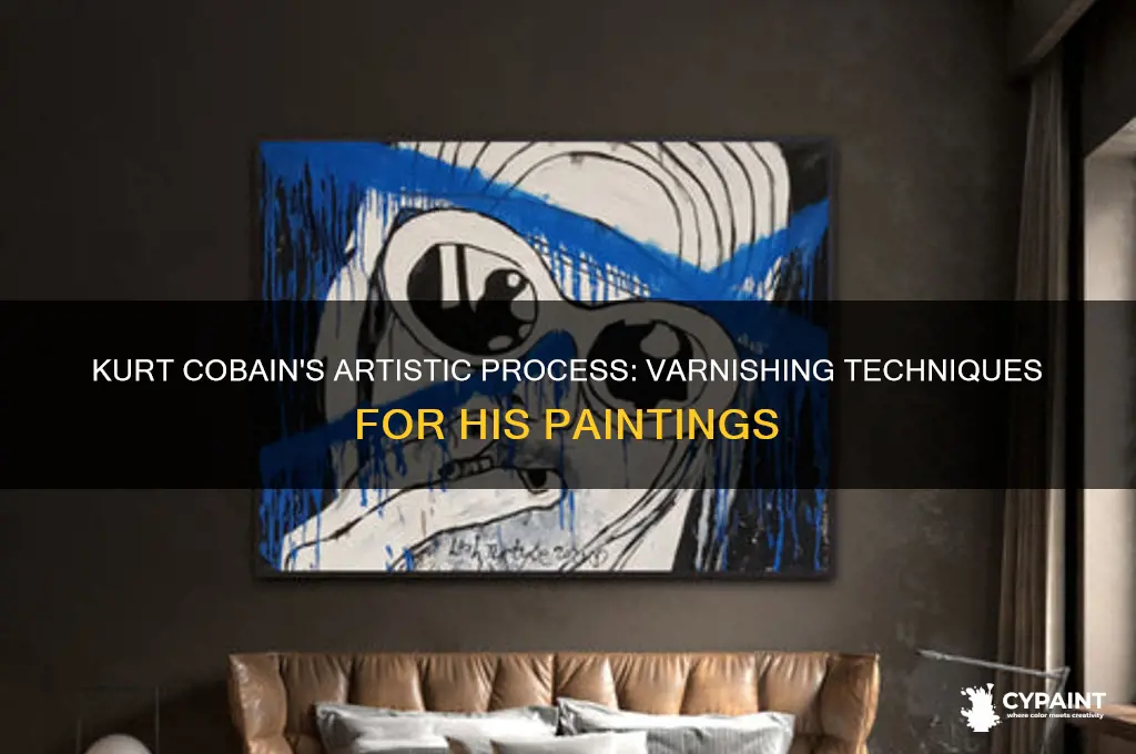 how did kurt cobain varnish his paintings