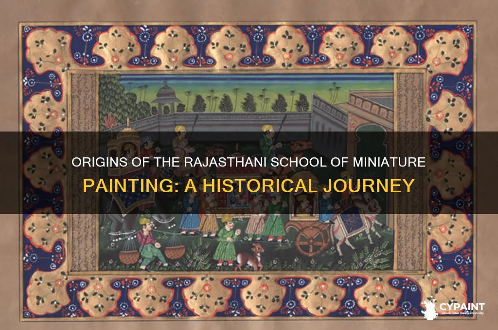 how did rajasthani school of miniature painting come in existence