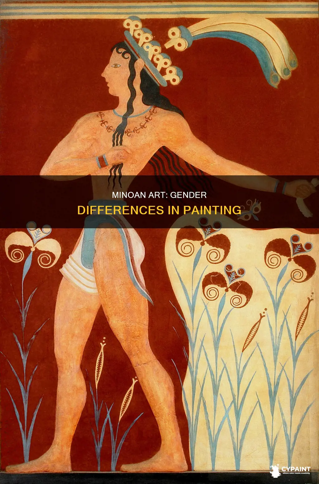 how did the minoans paint men and women differently